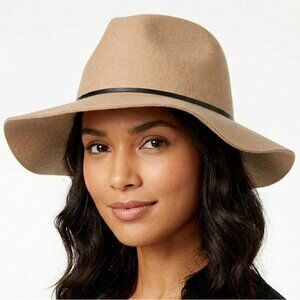 Joe Fresh Tan Felted Wool Wide Brim Hat Floppy Boho Festival Summer Camel S/M